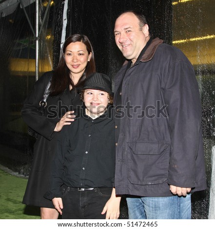 NEW YORK - APRIL 21: Actor James Gandolfini and family attend the 2010 TriBeCa Film Festival opening night premiere of \'Shrek Forever After\' at the Ziegfeld Theatre on April 21, 2010 in New York City.