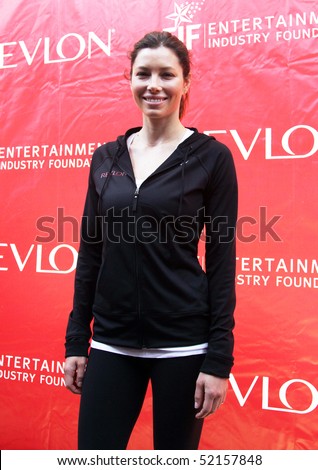 NEW YORK - MAY 1: Jessica Biel attends the 13th Annual Entertainment Industry  Foundation Revlon Run/Walk for Women at Times Square on May 1, 2010 in New York City.