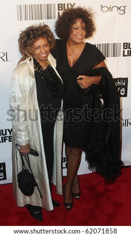NEW YORK - SEPTEMBER 30: Singer Whitney Houston and mother Sissy attend the Keep A Child Alive\'s Black Ball hosted by Alicia Keys at the Hammerstein Ballroom on September 30, 2010 in New York City.