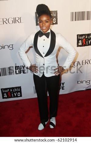 NEW YORK - SEPTEMBER 30: Singer Janelle Monae attends the Keep A Child Alive\'s Black Ball at the Hammerstein Ballroom  hosted by Alicia Keys on September 30, 2010 in New York City.