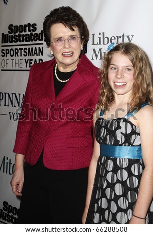 NEW YORK - NOVEMBER 30: Billie Jean King and Jessica Aney attend the Sports Illustrated Sportsman of the Year Awards at the IAC Building on November 30, 2010 in New York City.