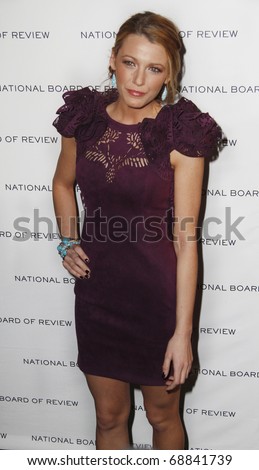 NEW YORK - JAN 11: Blake Lively attends the 2011 National Board of Review of Motion Pictures Gala at Cipriani\'s on January 11, 2011 in New York City.