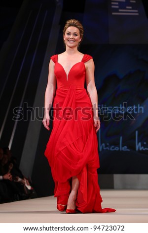 NEW YORK - FEBRUARY 8: Elisabeth Rohm wears Nicole Miller at The Heart Truth's Red Dress Collection 2012 Fashion Show at the Hammerstein Ballroom on February 8, 2012 in New York City.