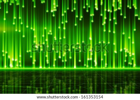 techno green snowfall. computer generated abstract background