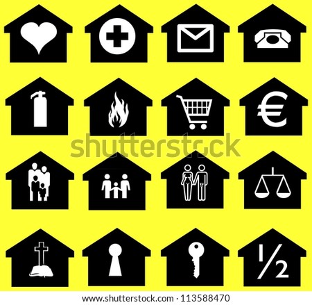 Houses icons set. Different icons