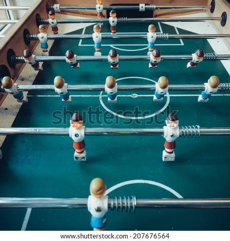 Table football game.  Soccer table game