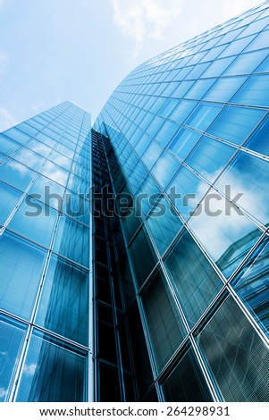 office buildings.  glass silhouettes.  Skyscrapers