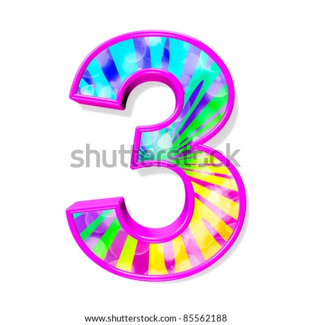 Colorful Alphabet. Number 3 Stock Photo 85562188 : Shutterstock