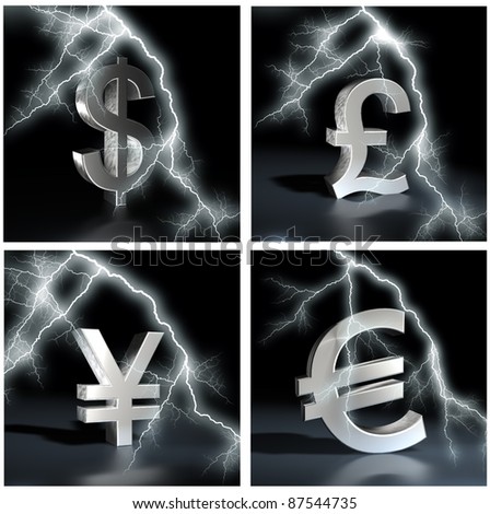 Financial crisis. currency sign