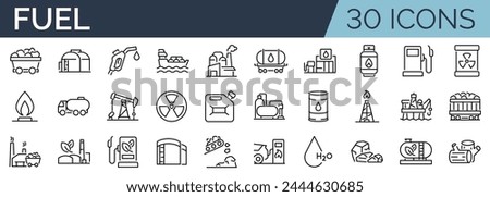 Set of 30 outline icons related to air. Linear icon collection. Editable stroke. Vector illustration