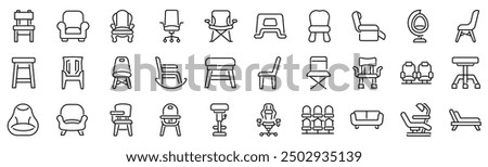 Set of 30 outline icons related to star. Linear icon collection. Editable stroke. Vector illustration