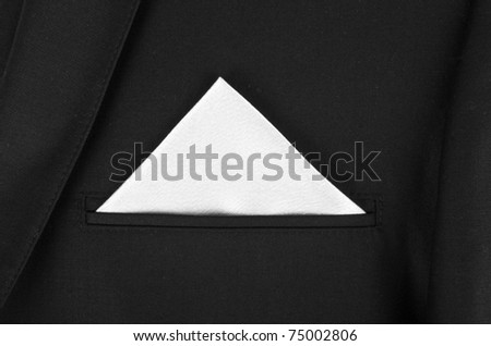 White kerchief in black jacket