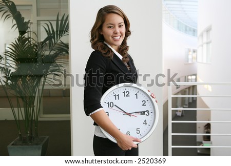 Business Woman with Clock