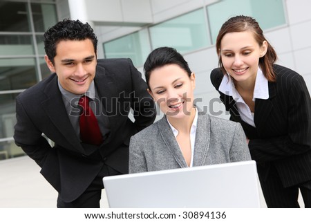 A young and diverse man and woman business team at office
