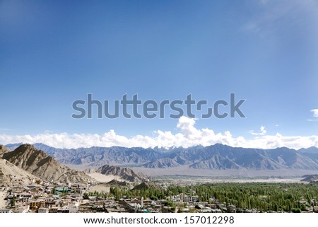 Mountains of beautiful Leh, a view from Tsemo hill, ladakh
