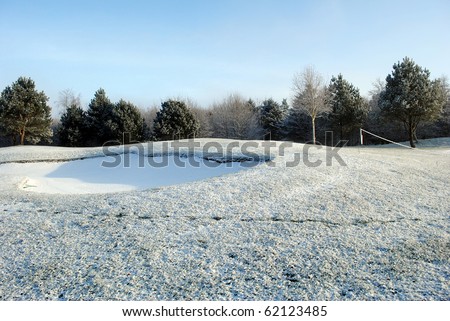 snow on a golf course in blessington country wicklow ireland