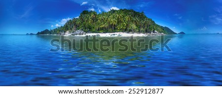 Tropical island of the coast line at Samui, Thailand. Perfect resort background