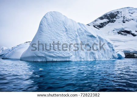 Antarctic Glacier in the snow