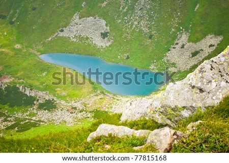 Beautiful landscape with lake in Carpathian