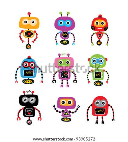 Cute Little Robot Doodle Stock Vector Illustration 93905272 : Shutterstock