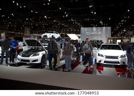 CHICAGO, IL - FEBRUARY 8: Lexus Showroom at the annual International auto-show, February 8, 2014 in Chicago, IL