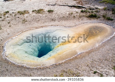 Yellowstone geothermal geyser, clear and transparent, but hot water