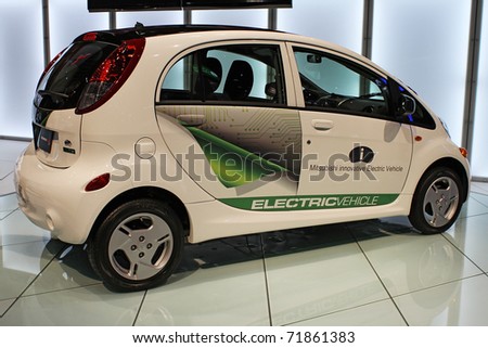 CHICAGO, IL - FEBRUARY 20: Mitsubishi i Miev concept electric car at the International auto-show on February 20, 2011 in Chicago, IL