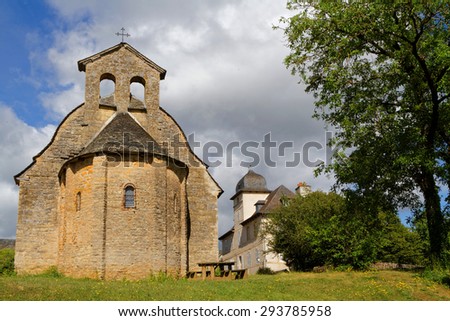 SAINT-COME, FRANCE, June 19, 2015 : Home for the pilgrims and church of the XIth and XIIth centuries, white penitent chapel was restored and is now used for exhibitions.