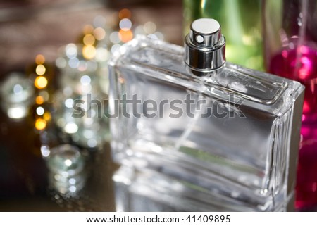 Perfume bottles, selected focus