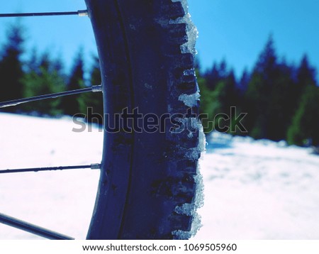 Similar – Image, Stock Photo frosty bicycle tire Action