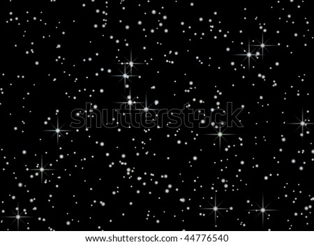 Night Sky With Stars On A Black Background Illustration - 44776540 ...