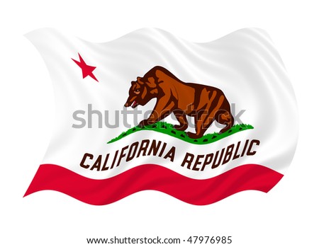 Illustration Of Flag Of California State Waving In The Wind (See More ...