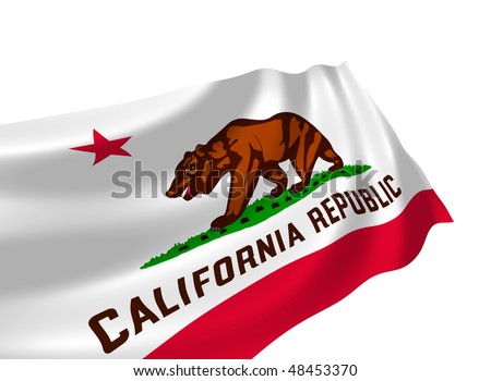 Illustration Of Flag Of California State Waving In The Wind (See More ...