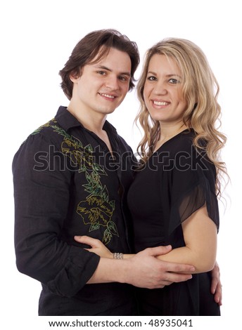 http://image.shutterstock.com/display_pic_with_logo/489961/489961,1268864851,10/stock-photo-happy-couple-husband-and-wife-of-young-adults-portrait-smiling-on-isolated-white-48935041.jpg