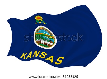 illustration of kansas state flag waving in the wind ez canvas