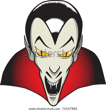 Dracula - Cartoon Head Shot Of Count Dracula. Layered For Easy Color ...