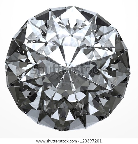 Round diamond  isolated on white background with clipping path