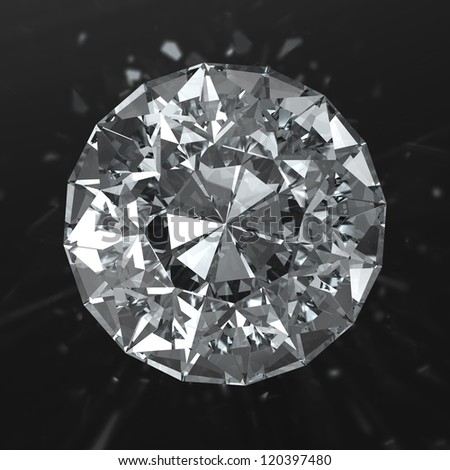 Round diamond from top side - clipping path