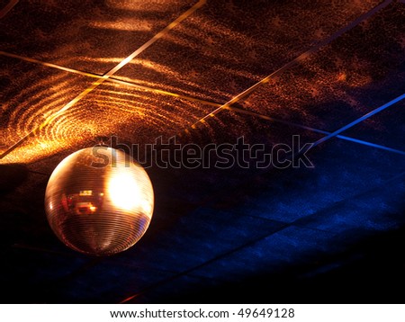 Mirror ball under the ceiling of a night club