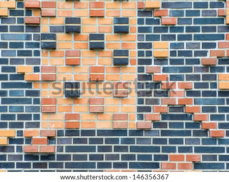Wall with brick ornaments on the Marco Polo Terraces, HafenCity Hamburg