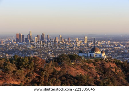 Los Angeles Sunset Cityscape, Griffin Observatory