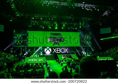 LOS ANGELES - JUNE 9: Press gathered for Xbox One media briefing at E3 2014, the Expo for video games on June 9, 2014 in Los Angeles