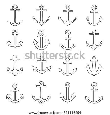 Set of anchors line style
