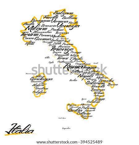 Italy map with city names
