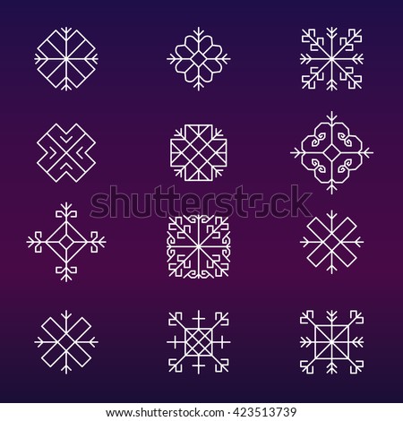 Variations of the ancient Latvian sun sign vector set -variable line-