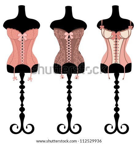 An Illustration Of Three Vintage Corsets - 112529936 : Shutterstock