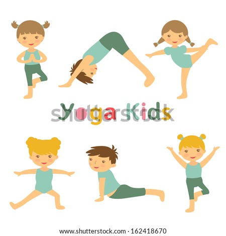 An Illustration Of Cute Yoga Kids - 162418670 : Shutterstock