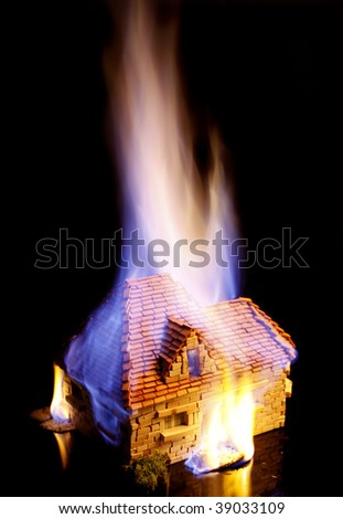 burning house, Studio Shot