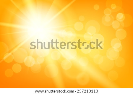 Nature sunny abstract summer background with sun and bokeh