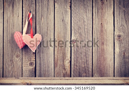 Two Valentines Day Hearts On Rustic Wooden Wall With Copy Space Toned 345169520 Two Valentines Day Hearts On Rustic Wooden Wall With Copy Space Toned 345169520